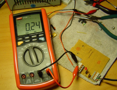 Aspecto do circuito electrónico.