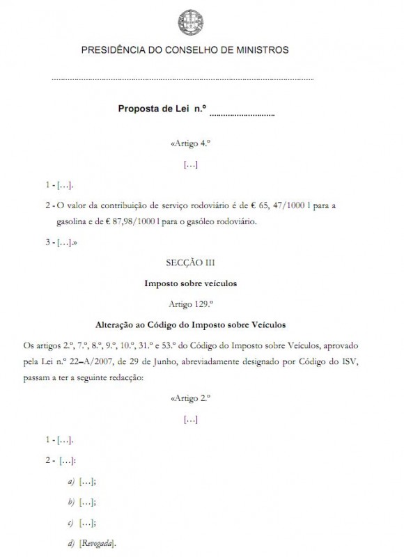 Ainda não existe descrição da lei sobre os Veiculos já que é proposta e ainda não descrita a lei!